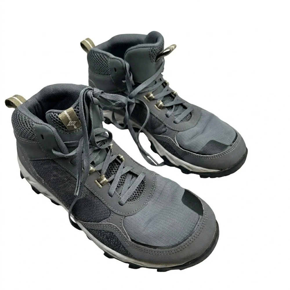 Columbia Techlite Mens Hiking Boots Size 10 Grey BM0163-053 Omni-Grip Trail Mid